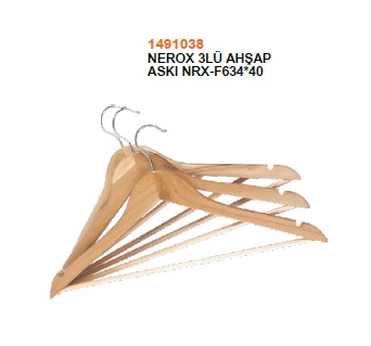 NEROX 3LÜ AHŞAP ASKI NRX-F634*