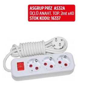 ASGRUP PRİZ ANAHTARLI TOPRAKLI 2 METRE